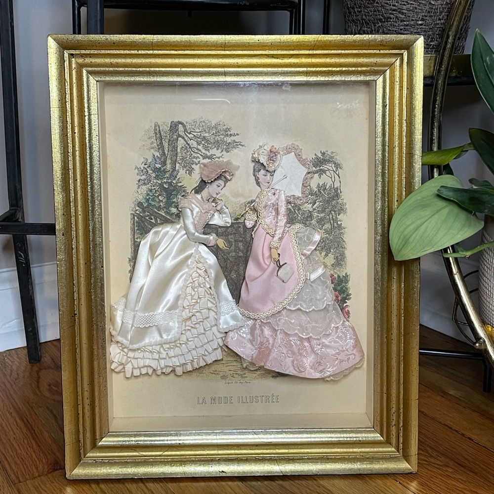 Antique Gilquin fils . Imp Paris La Mode Illustree Shadow Box Art